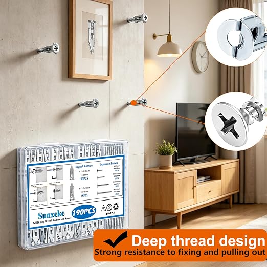 190 PCS Self Drilling Drywall Anchors - Image 5