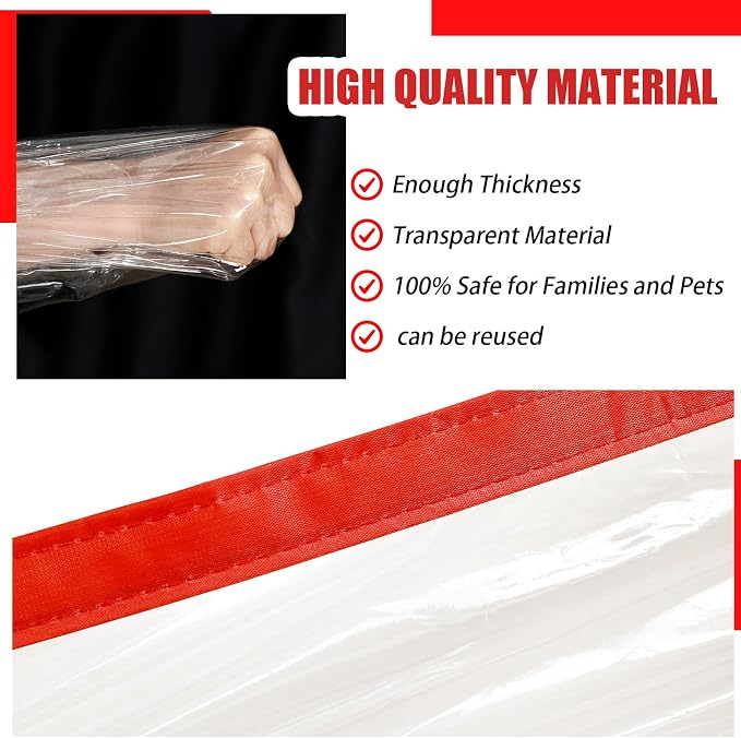 Preboun 1 Set Magnetic Dust Barrier Zipper Door Kit 4' x 7.5' Construction - Image 4
