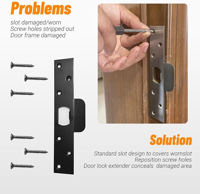 7-Inch Extended Door Strike Plate, Heavy Duty Stainless Steel, - Image 6