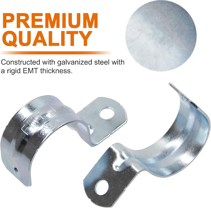 ISPINNER 25pcs 1 Inch Zinc Plated Steel EMT Pipe Straps - Image 3