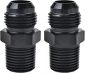 EVIL ENERGY 8AN Male to 3/8" NPT Fitting Straight Aluminum Black 2PCS by EVILENERGY