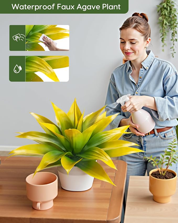 Velener Artificial Agave Fake Plants, Unpotted Faux Agave Plant - Image 5