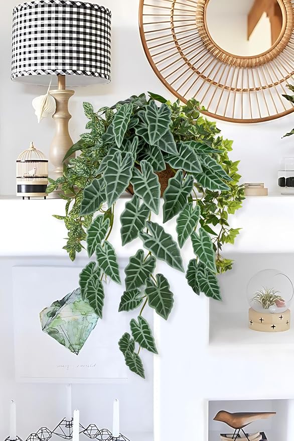 Fake Hanging Plant with Pot, Large Hanging Artificial Plants with Basket & - Image 7