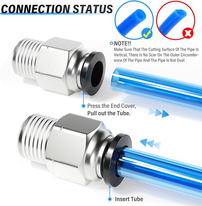 TAILONZ PNEUMATIC Male Straight 5/16 Inch Tube OD x 1/8 Inch NPT Thread Push to - Image 6