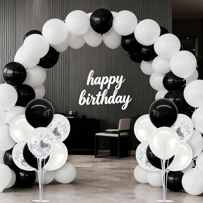 TONIFUL 4 Set Black and White Balloon Stand Balloon Centerpiece - Image 4