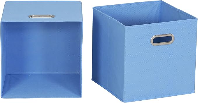 Household Essentials 6 ct Open Fabric Cube Storage Bins, Carolina Blue - Image 4