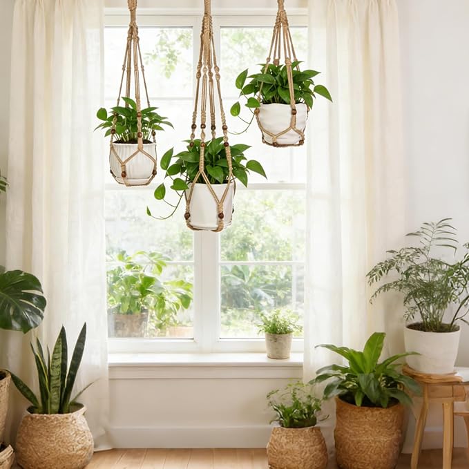 YIBOT Macrame Plant Hangers Hanging Planters - Image 7