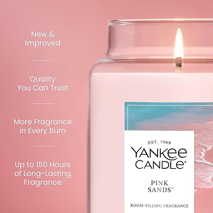 Yankee Candle Pink Sands Scented Candle, 22oz Large Jar - Image 3
