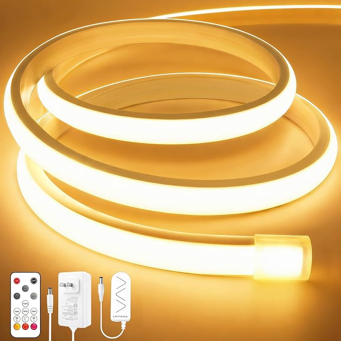 Lamomo COB LED Strip Lights 6.56Ft, Warm White Dimmable Self-Adhesive Led Rope by Lamomo