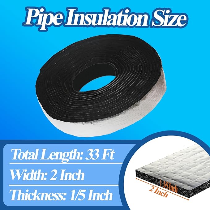 Outdoor Pipe Insulation Wrap 2" Wide x 33FT Water Pipe Insulation Tape - Image 5