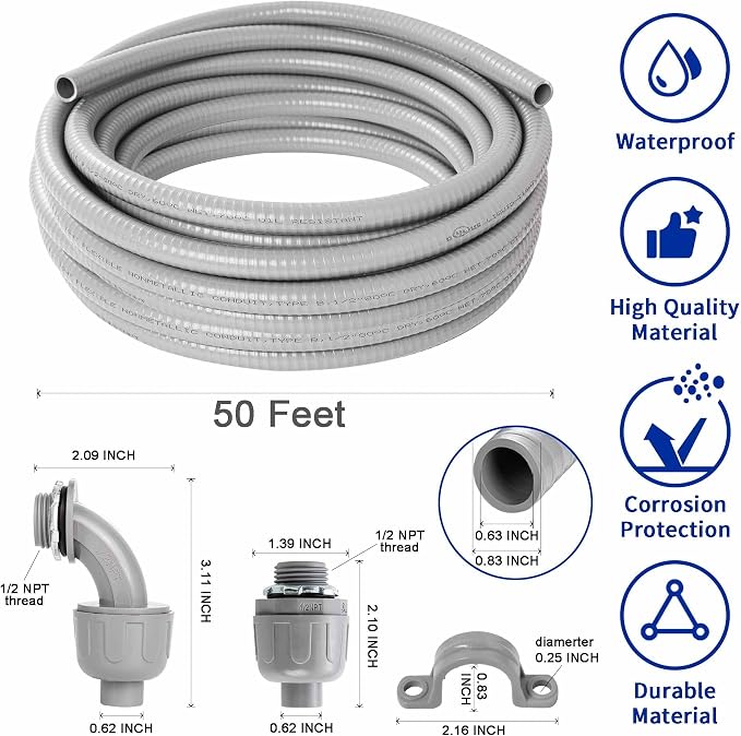 Yariwiz Flexible Electrical Conduit Liquid Tight PVC Conduit Kit - Image 2