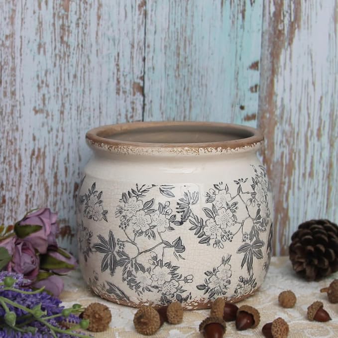 Vintage Ceramic Plant Pots, Old World Flower Pots - Image 5
