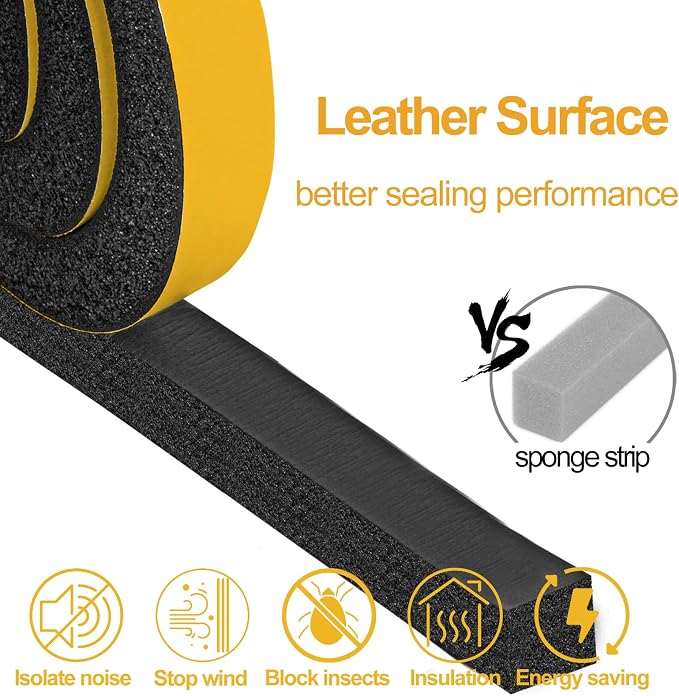 High Density Foam Tape Air Conditioner Window Seal, 1x1 Inch Thick Foam Stripe - Image 4