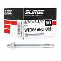 3/8" x 3-3/4" Zinc-Plated Wedge Anchors by SurgeBuildingProducts