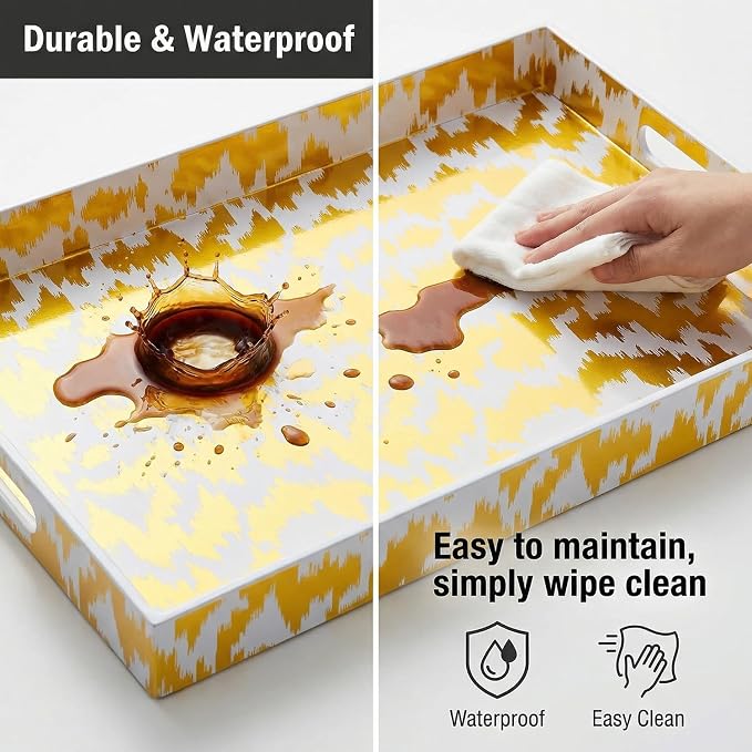 Decorative Serving Tray with Handles - Image 5