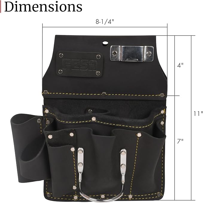 FESA Leather Drywaller's Tool Pouch - Image 6