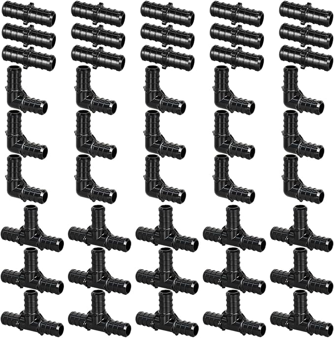 60pcs 1/2" Poly PPSU Barb Crimp PEX Fitting Combo, No Lead | 20pcs Each Elbows by PXZBLG