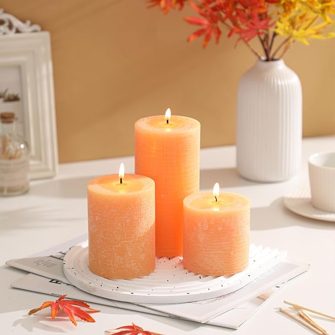 3x3 Inch Yellow Pillar Candles - Image 3