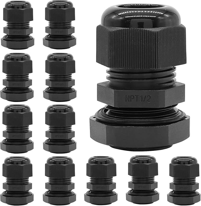 1/2" NPT Cable Glands, Junction Box Wire Pannel Gland Joints Connectors by Seimneire