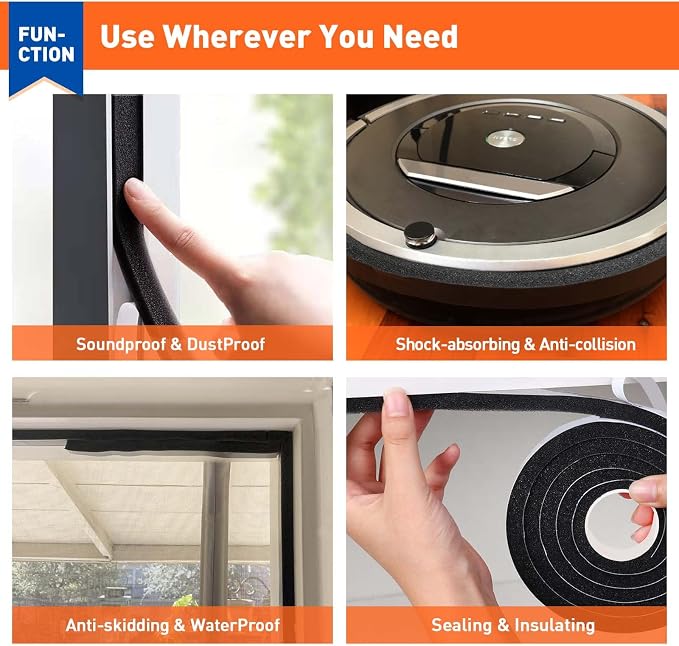 MAGZO Foam Weather Stripping Door Seal 2 Inch W x 1 Inch T x 6.5 FT | Foam Tape - Image 7