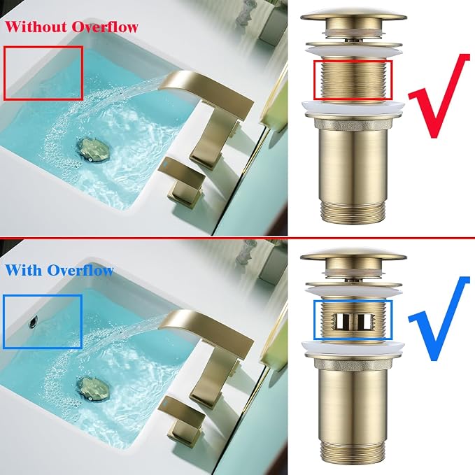 RANDOM Brass P Trap with Bathroom Sink Stopper Kit Without Overflow, Brushed - Image 2