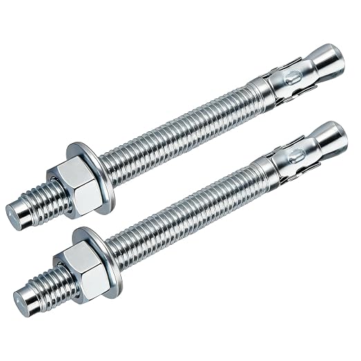 3/4" x 5-1/2" 25PCS Concrete Wedge Anchors, Heavy-Duty Cement Anchor Bolts by Pilida