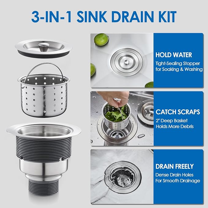 ROVOGO Kitchen Sink Drain Assembly - Image 3