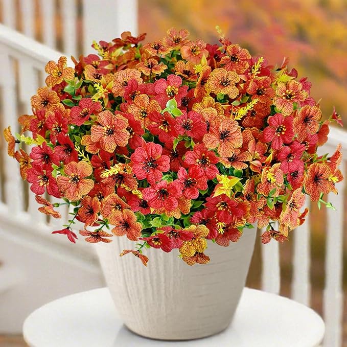 12 Pcs Outdoor Fall Decor, Fall Flowers Artificial by Cherica