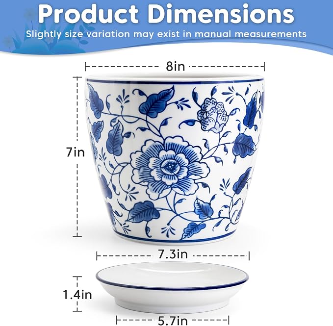 HakkaGirl 8 inch Ceramic Planters - Image 2