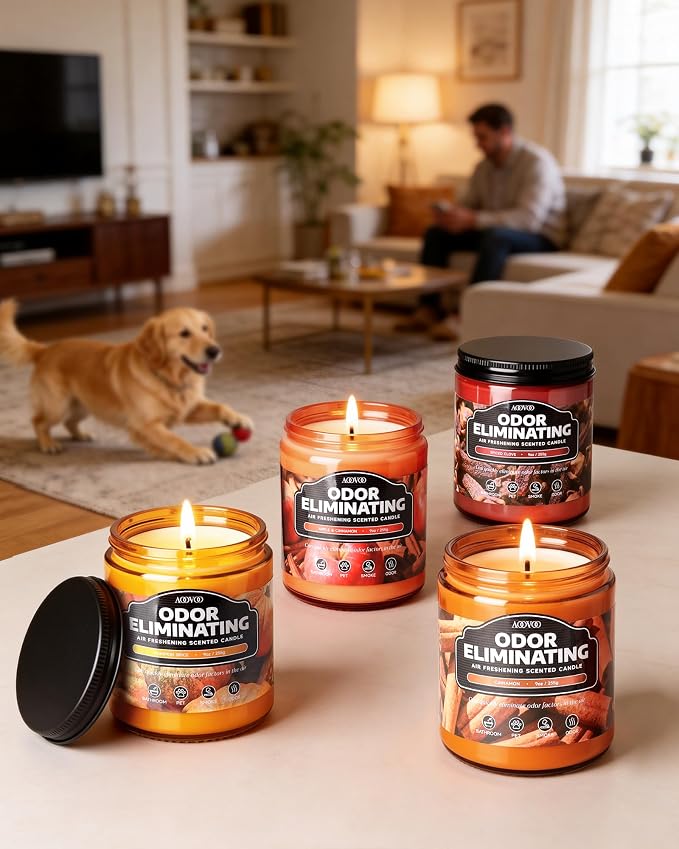 AOOVOO Spiced Clove Odor Eliminating Candle - 9 oz Fall Candles - Image 5