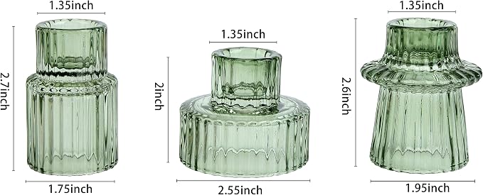 Vixdonos Taper Glass Candlestick Holders Tealight Candle Holders - Image 2