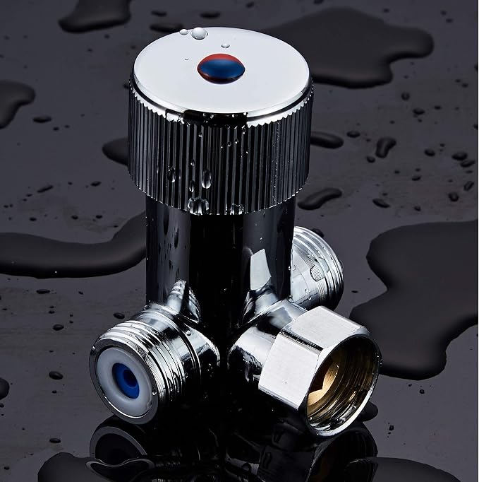 Brass Cold and Hot Water Mixing Valve | Chrome, - Image 2