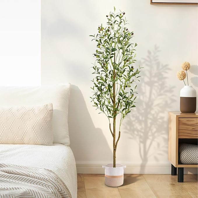 6FT Artificial Olive Tree Indoor Tall Faux - Image 7