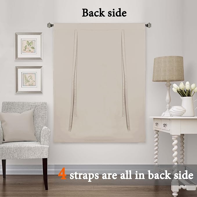 H.VERSAILTEX Blackout Tie Up Curtain Thermal Insulated Window Shade Light - Image 7