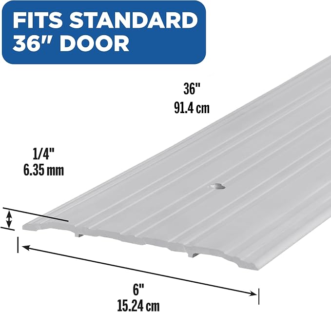 MD Building Aluminum Commercial Flat-Profile Threshold, 6in x 36in - Image 2