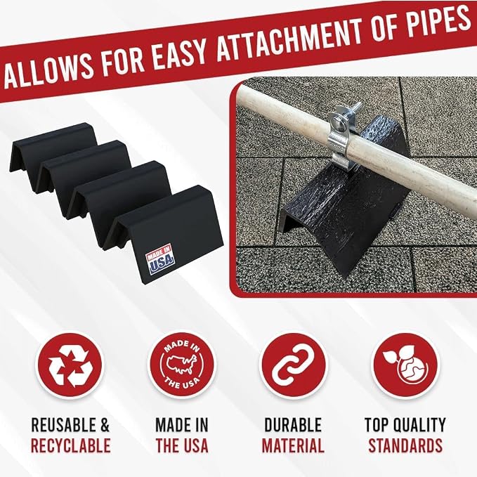 8-Pack 6-Inch Rooftop Pipe Supports – Heavy-Duty UV-Resistant Pipe Cradles - Image 6