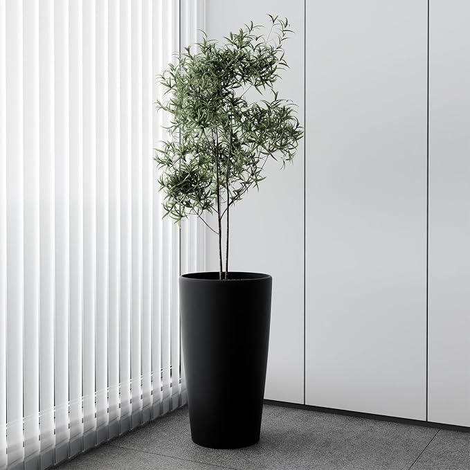 Set of 2 Round Tall Planters 22 Inch, Large Planter - Image 6