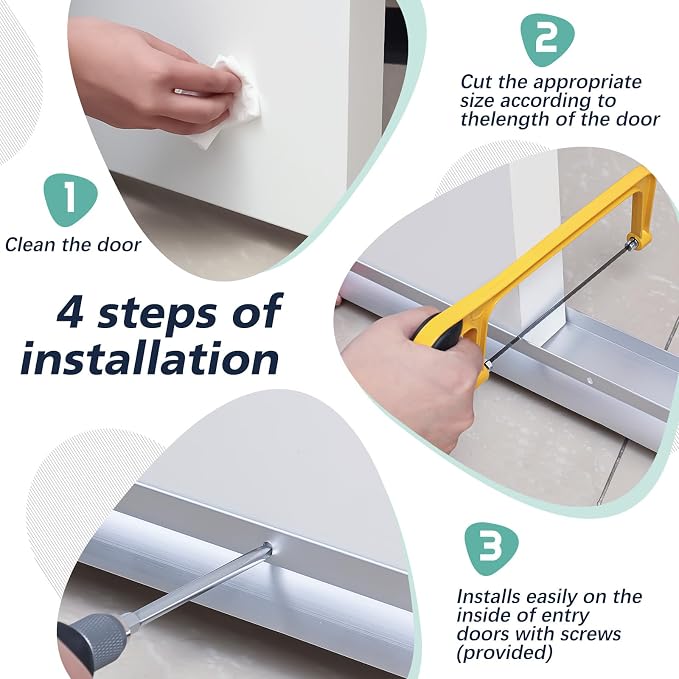 4 Pcs Morningro 36 Inch U Shape Aluminum Door Sweep - Image 6