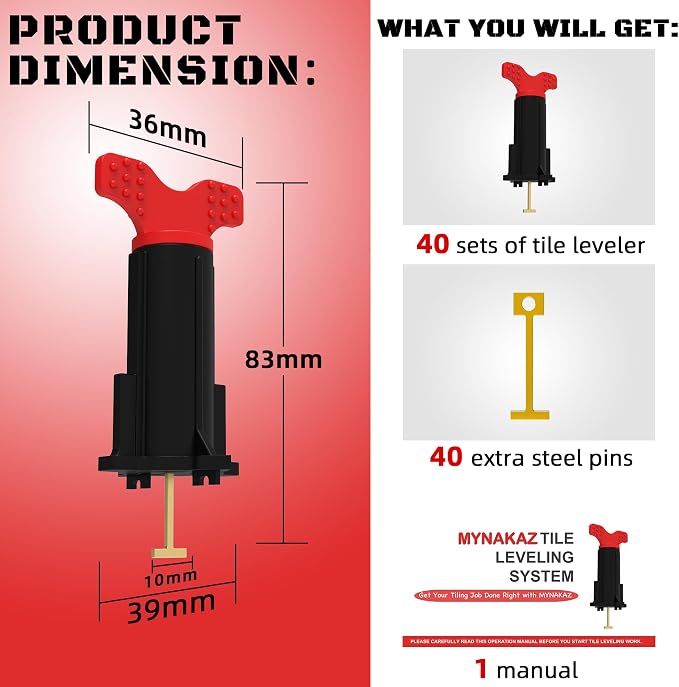 Tile Leveling System, Reusable Tile Spacer Leveling System, Tile Tools - Image 2