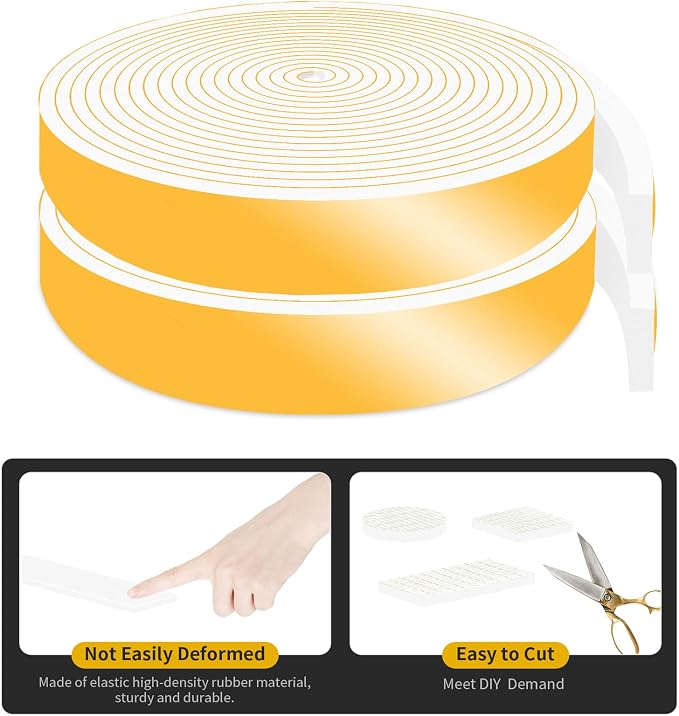 Weather Stripping, High Density CR, Strong Adhesive, 1 in x 1/8 in x 33Ft | - Image 3