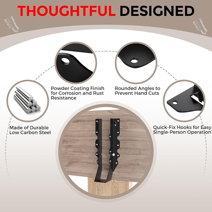 20Pcs Black 2x10 Joist Hangers for Wood, 18 Gauge Face Mount Joist Hanger - Image 4