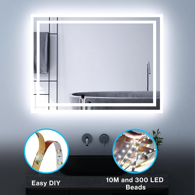 Olafus White LED Strip Lights, 32.8ft Dimmable Vanity Light, 6000K Daylight - Image 5