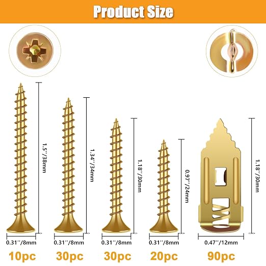 180Pcs Self Drilling Drywall Anchors - Image 2