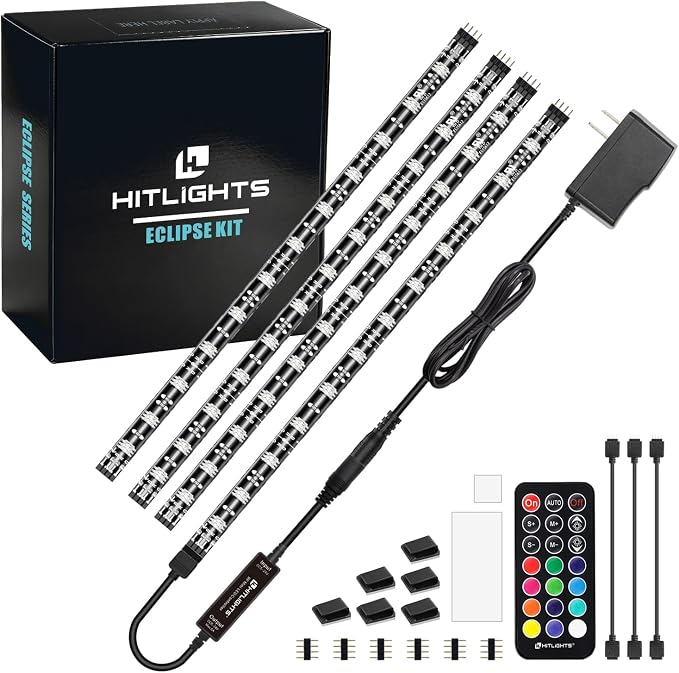 HitLights Waterproof LED Strip Lights Kit, RGB Color Changing Pre-Cut 4FT | UL by HitLights