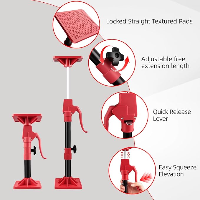 Cabinet Jack Support Pole, Telescopic Third Hand Tools - Image 3