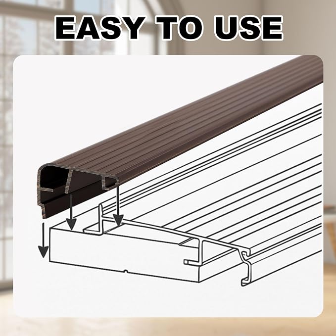 4 Pcs 36" L Fixed Vinyl Sill Threshold Cap 1-3/8 Inches High, Dark Brown | - Image 5