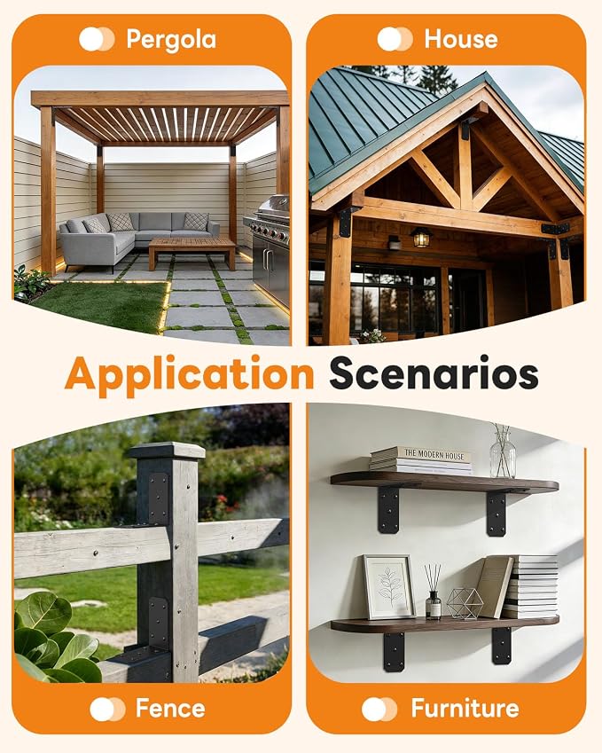 Heavy Duty 90 Degree L Brackets, Fences & Pergolas, Pre-Drilled Countersunk - Image 7