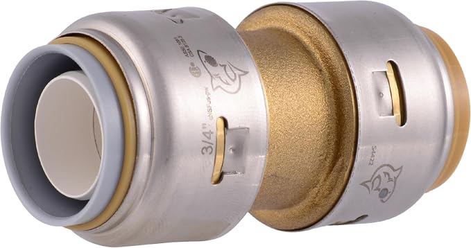 SharkBite Max 3/4 Inch Polybutylene Transition Coupling, Push to Connect Brass by SharkBite
