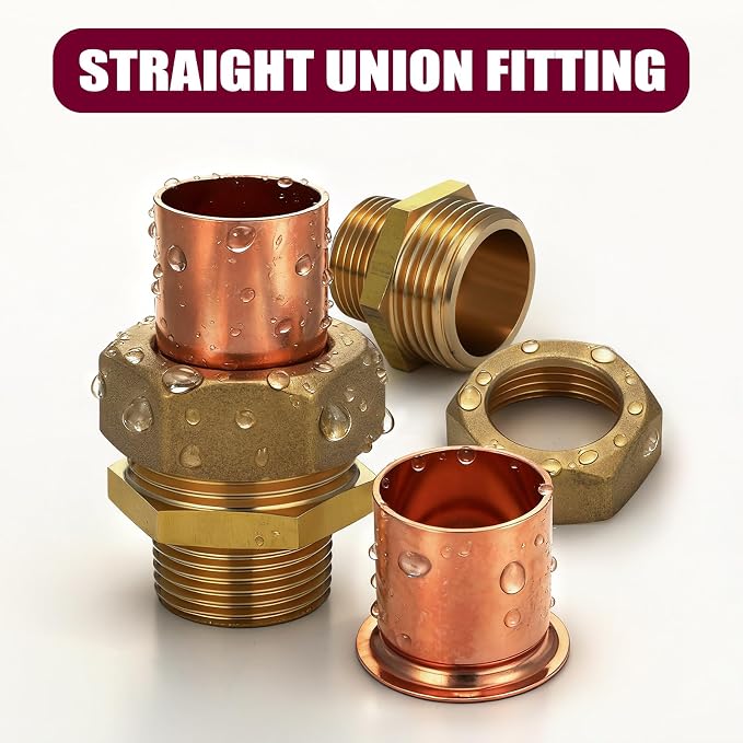 4 Pack 3/4" C x MIP LF Brass Pipe Copper Union Sweat to Male | - Image 5