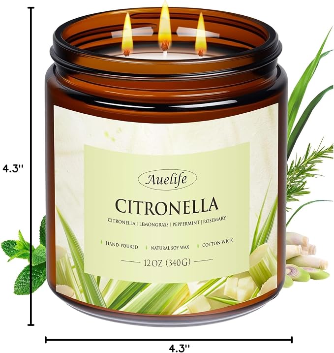 Scented Candles, 12oz Large 3-Wick Candle - Image 7